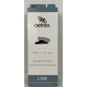 Aetrex Foot Orthotic Insoles L500 Men's Size 8 Leather Arch Support New